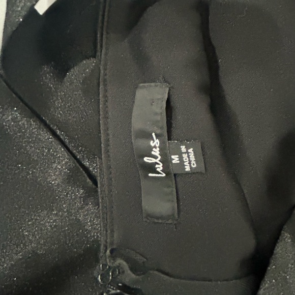 Lulus Satin Sparkly Black One Shoulder Floor Length Formal Dress Medium - Picture 4 of 6